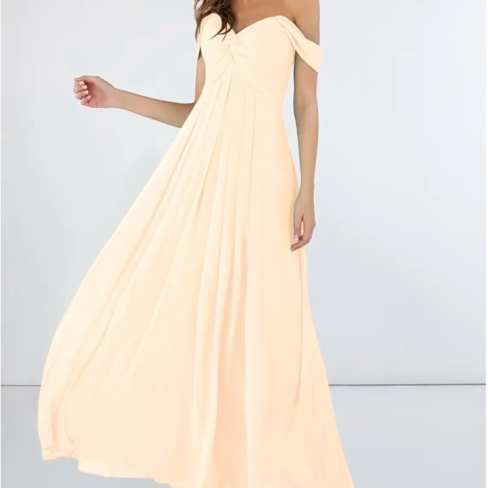 NWT Azazie Kaitlynn Maxi Dress in Pearl Pink
